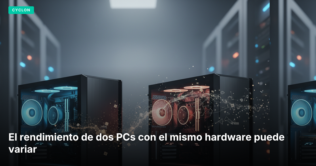 El rendimiento de dos PCs con el mismo hardware puede variar