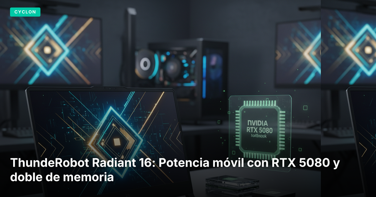 ThundeRobot Radiant 16: Potencia móvil con RTX 5080 y doble de memoria